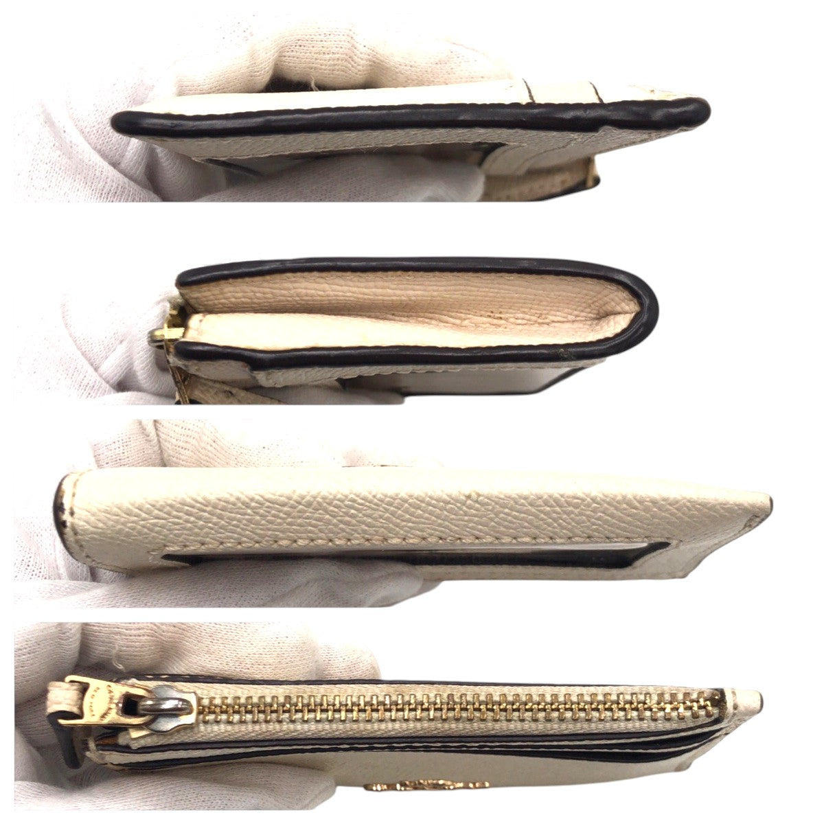 22446
COACH コーチ ベージュ レザー C2044 コインケース カードケース レディース AB2