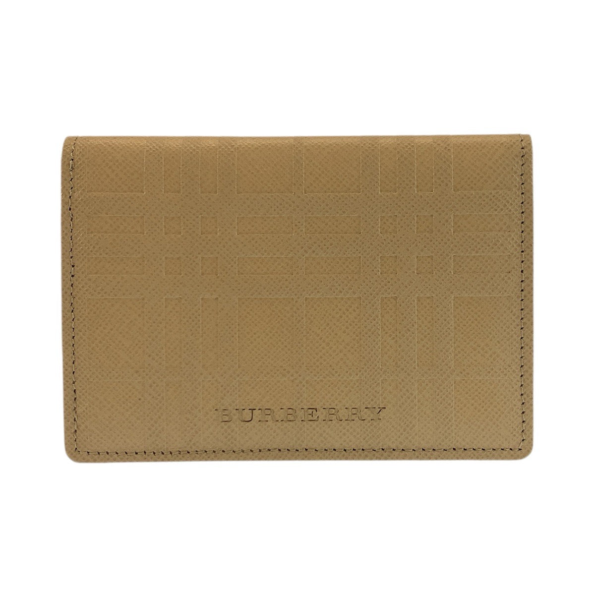 22447
BURBERRY バーバリー ベージュ レザー カードケース パスケース レディース A8