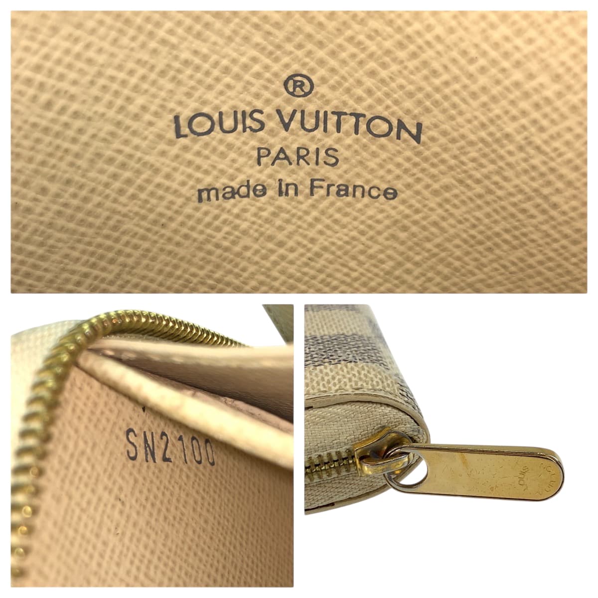 22448
LOUIS VUITTON ルイヴィトン ダミエアズール ジッピーコインパース ホワイト グレー ゴールド金具 PVC N63069 コインケース 小銭入れ メンズ AB14