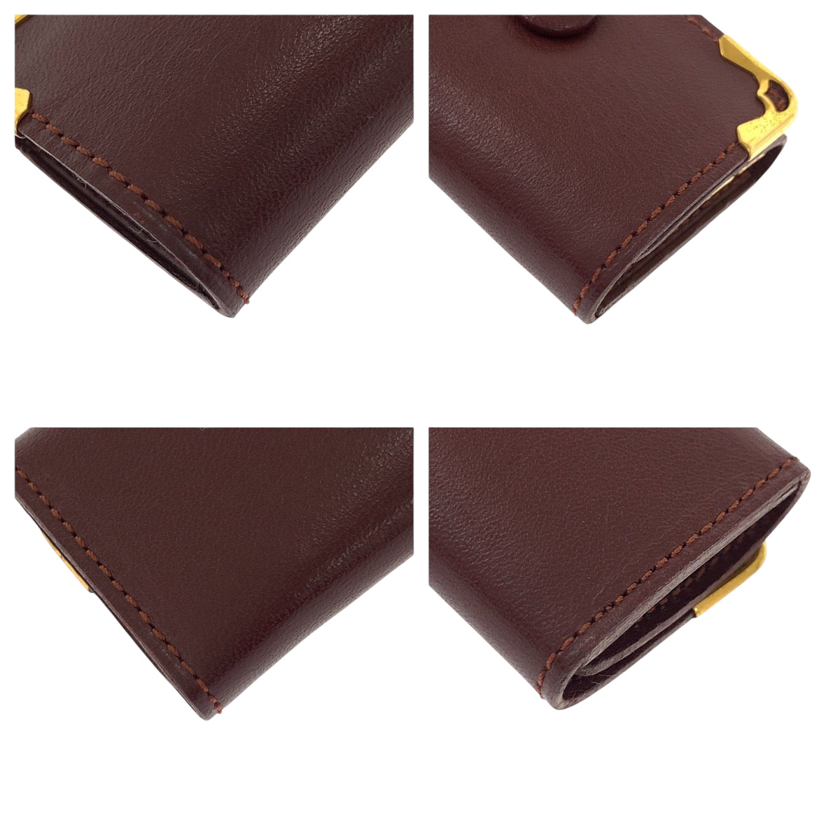 22449
CARTIER Cartier Must Line 4-Key Holder Wine Red Bordeaux Gold Hardware Leather Key Case Ladies A5