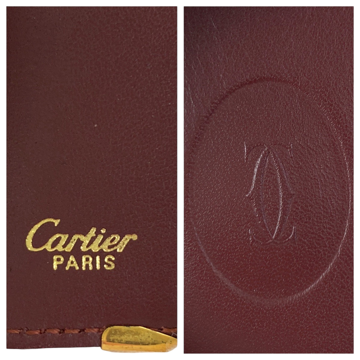22449
CARTIER Cartier Must Line 4-Key Holder Wine Red Bordeaux Gold Hardware Leather Key Case Ladies A5