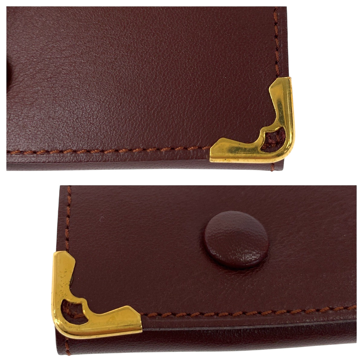 22449
CARTIER Cartier Must Line 4-Key Holder Wine Red Bordeaux Gold Hardware Leather Key Case Ladies A5