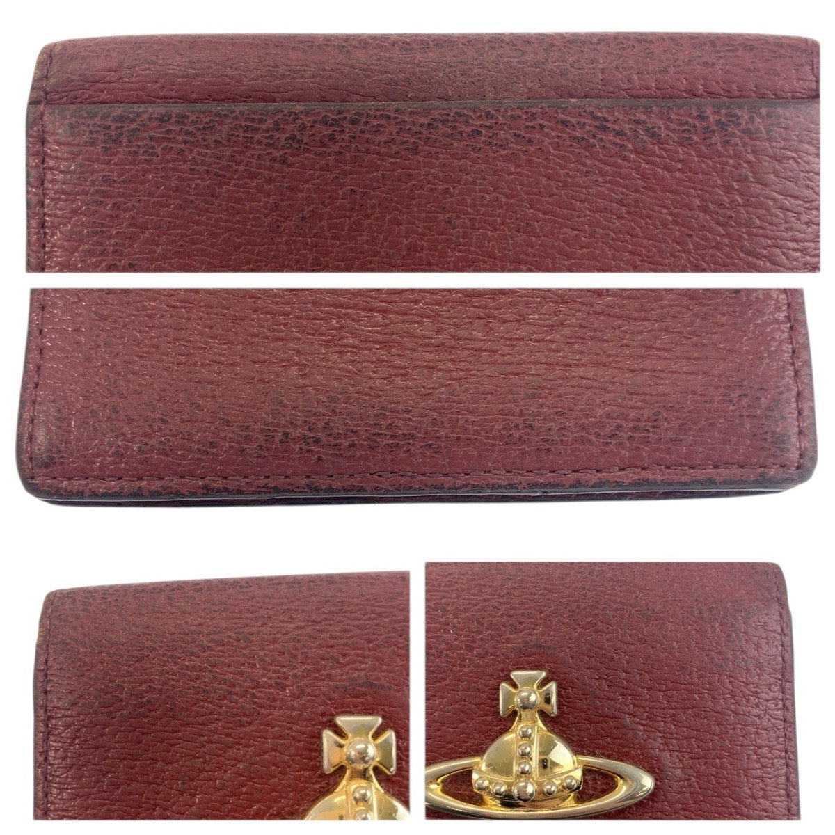 22452
Vivienne Westwood ヴィヴィアンウエストウッド EXECUTIVEシリーズ オーブ ワインレッド ゴールド金具 レザー カードケース 名刺入れ 男女兼用 レディース AB2