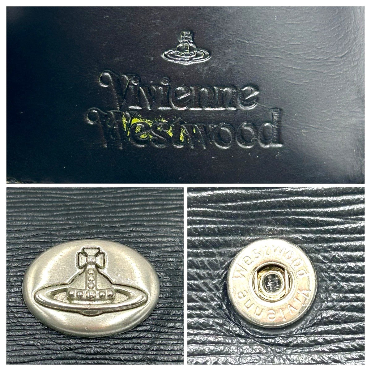 22453
Vivienne Westwood ヴィヴィアンウエストウッド NEW ADVAN ブラック 黒 シルバー金具 レザー 三つ折り財布 折財布 コンパクトウォレット レディース AB5