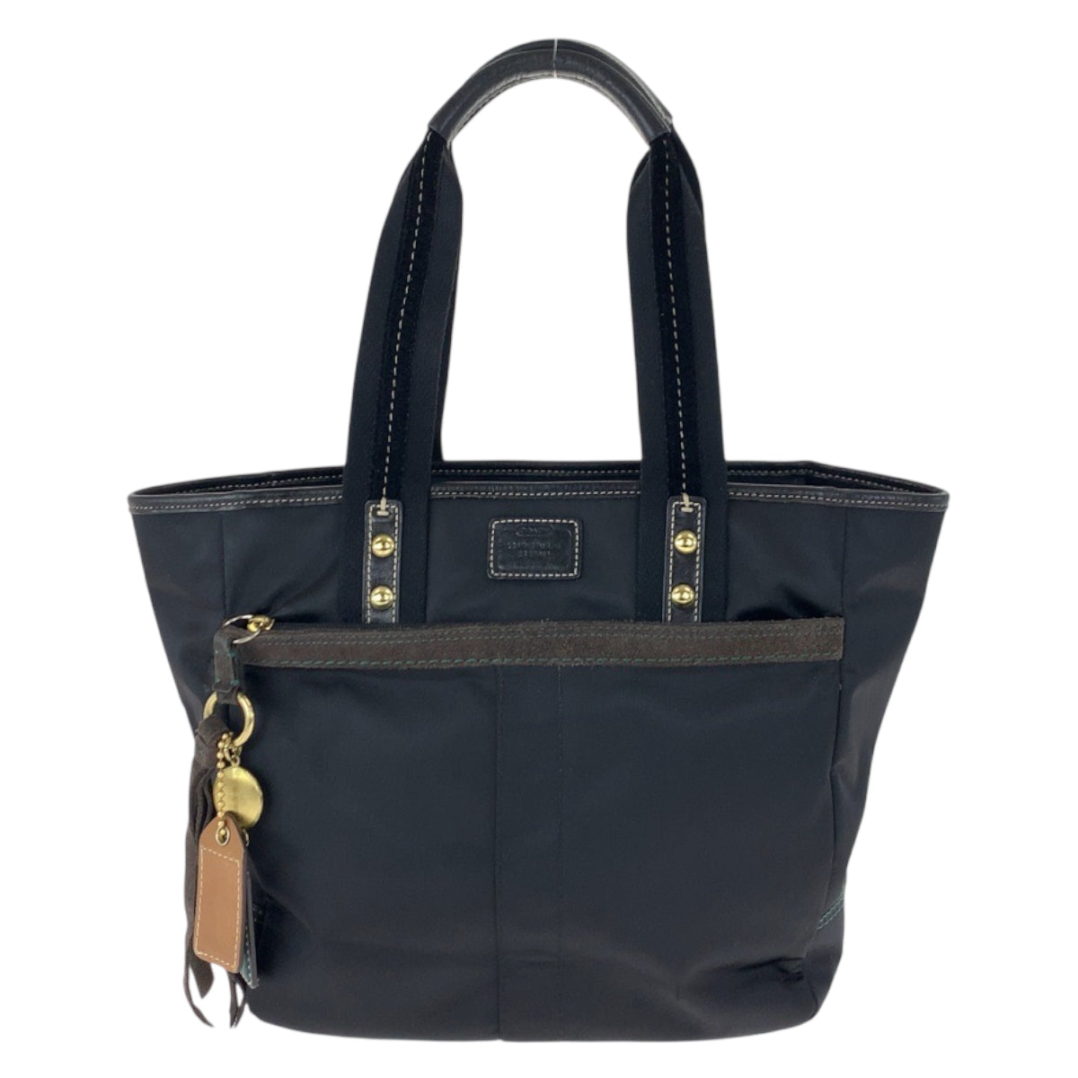 22454
COACH コーチ ハンプトンズウィークエンド ブラック 黒 ゴールド金具 ナイロン / レザー 10100 トートバッグ ショルダーバッグ レディース ABP7