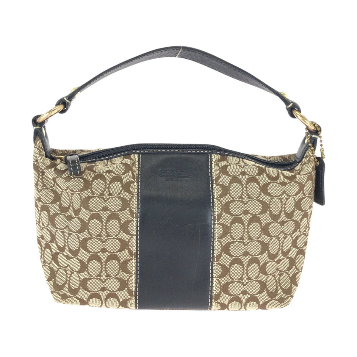 22456
COACH コーチ シグネチャー ベージュ ブラウン ゴールド金具 キャンバス / レザー ハンドバッグ アクセサリーポーチ レディース A7