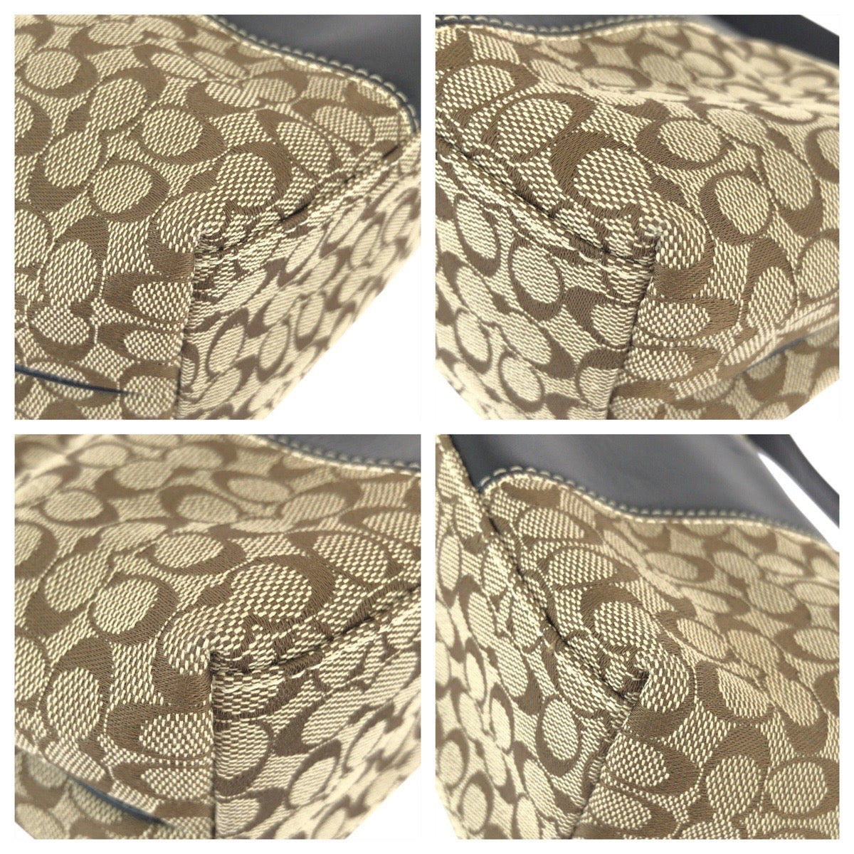 22456
COACH コーチ シグネチャー ベージュ ブラウン ゴールド金具 キャンバス / レザー ハンドバッグ アクセサリーポーチ レディース A7