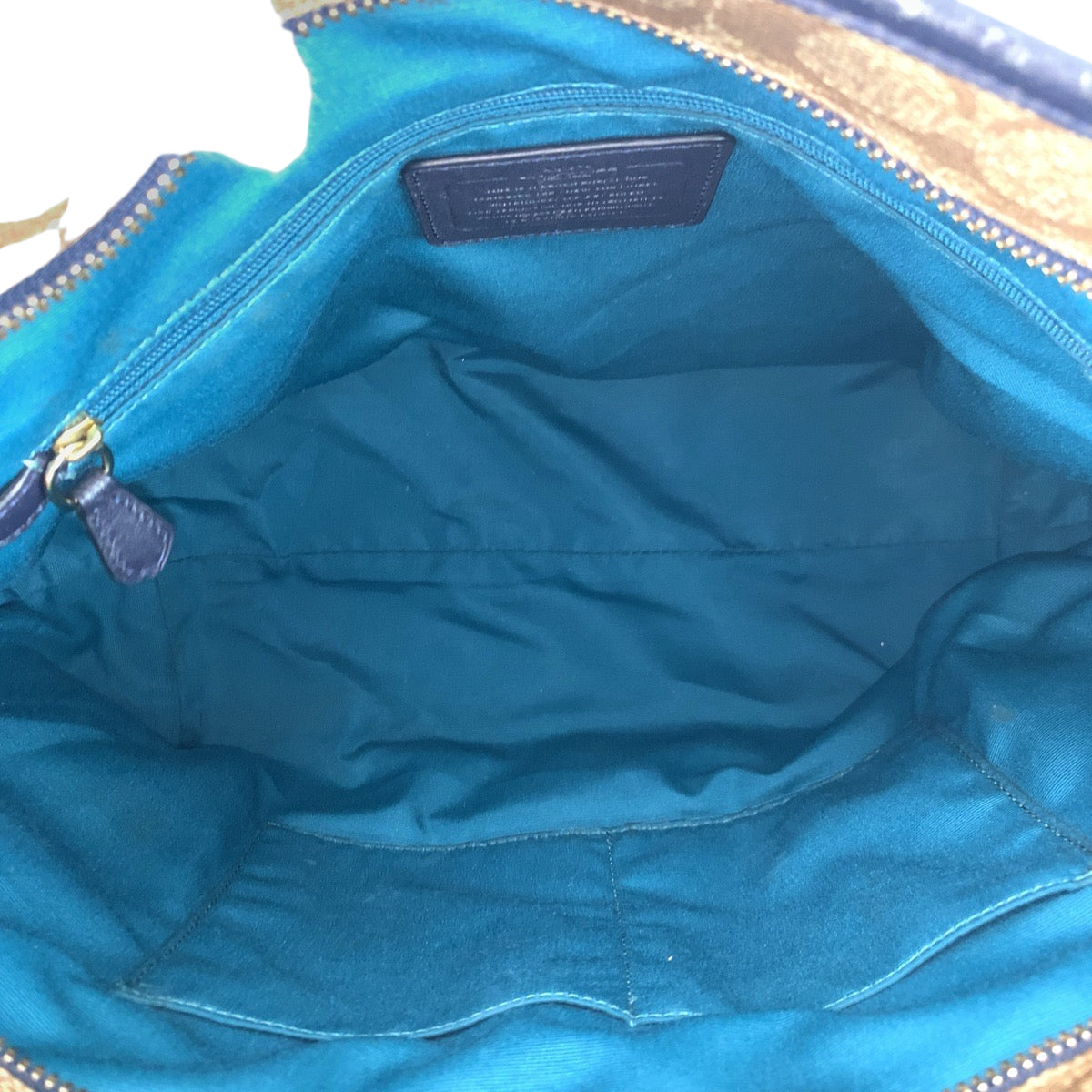 22458
COACH Signature Beige Navy Gold Hardware PVC / Leather F38405 Shoulder Bag Tote Bag Ladies AB5