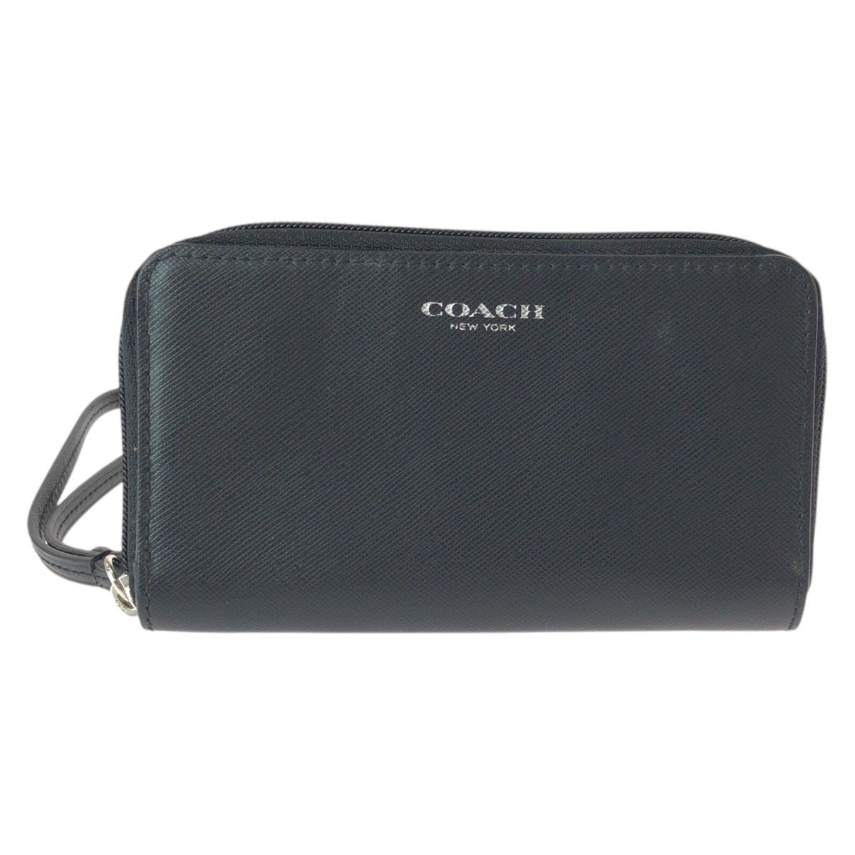 22462
COACH コーチ ブラック 黒 シルバー金具 レザー コインケース 小銭入れ レディース A5