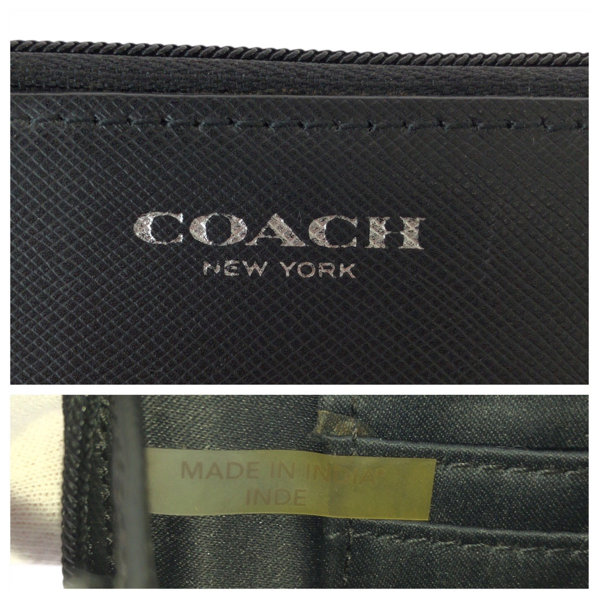 22462
COACH コーチ ブラック 黒 シルバー金具 レザー コインケース 小銭入れ レディース A5