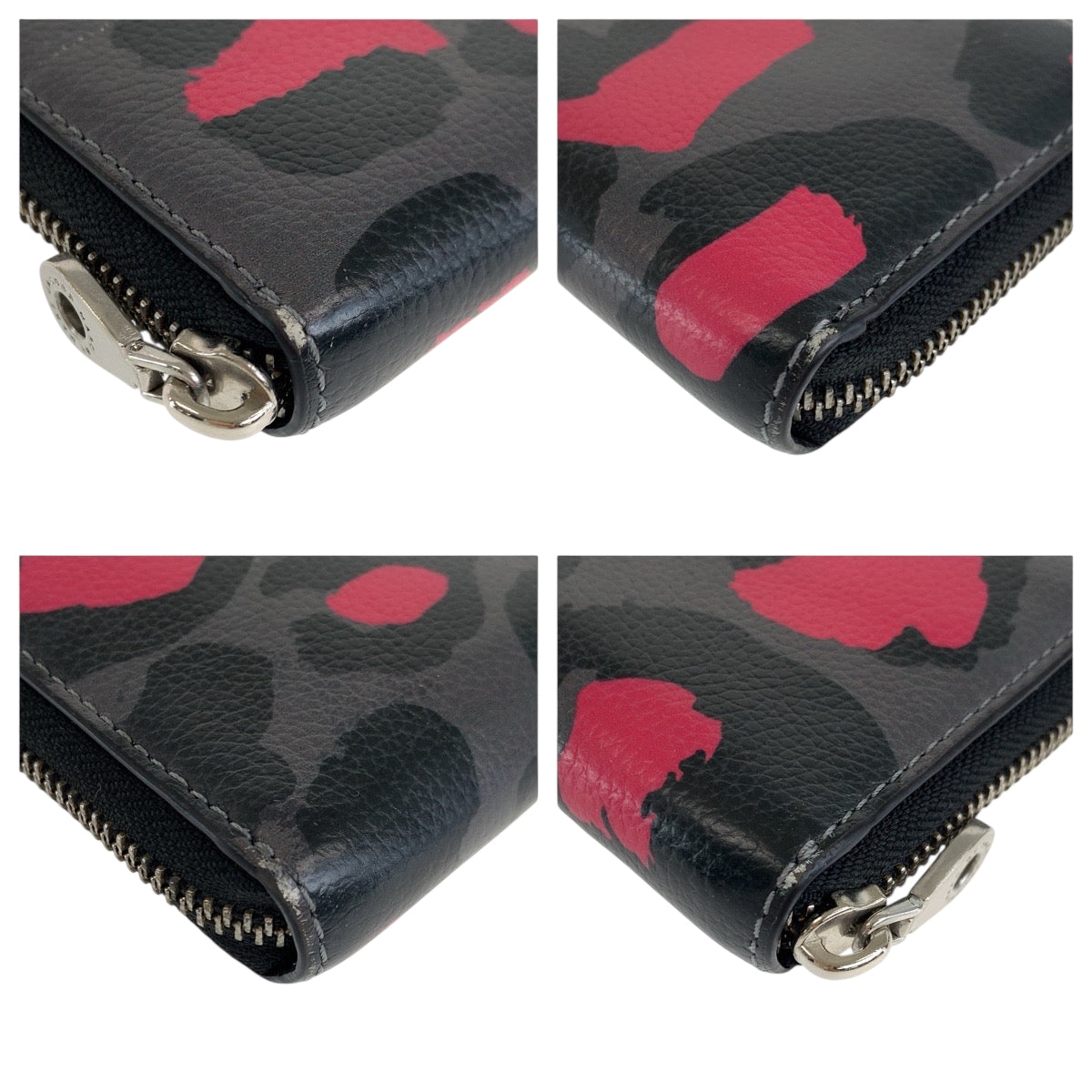 22464
MARC BY MARC JACOBS Leopard Print Gray Pink Silver Hardware Leather M0007766659 Long Wallet Women's AB2
