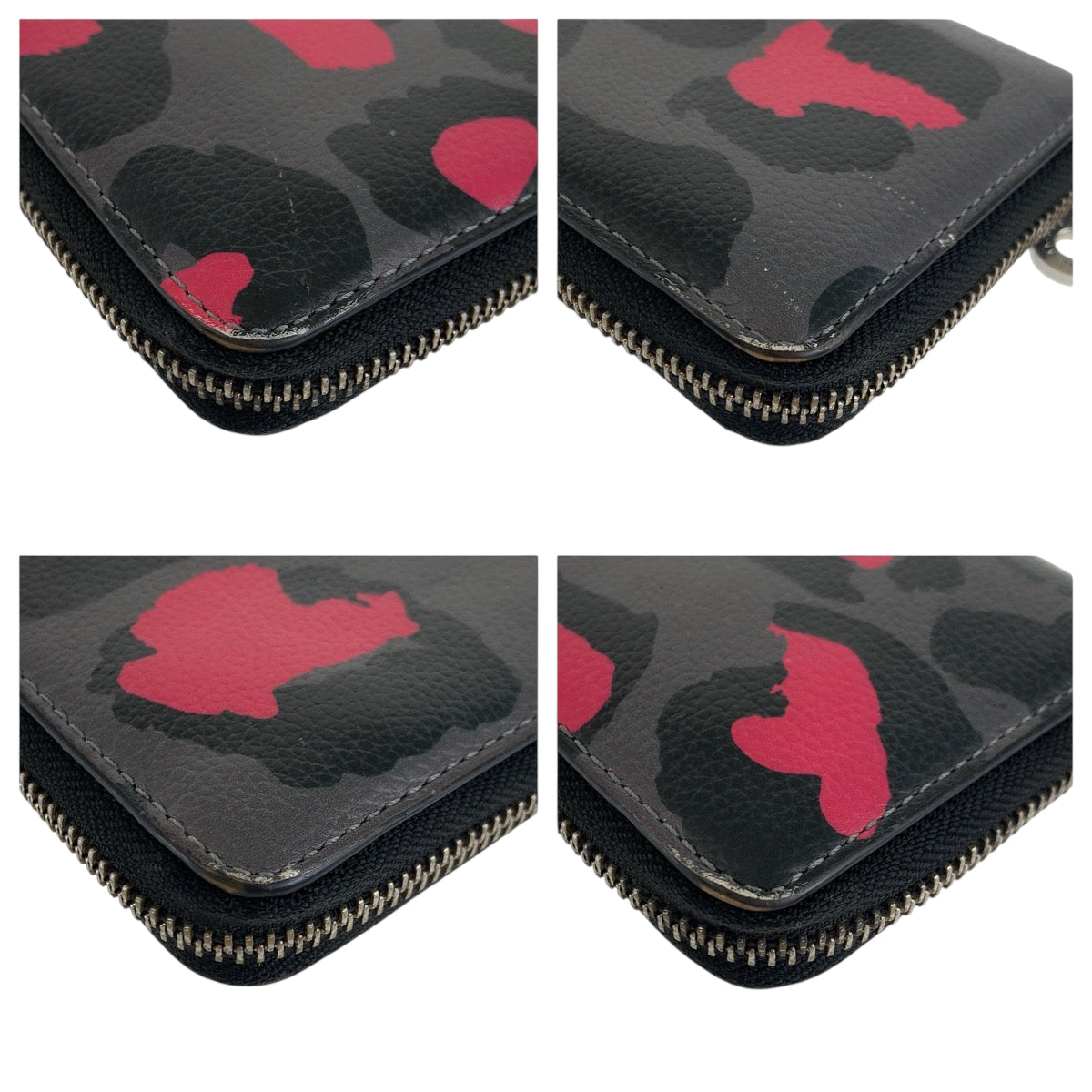 22464
MARC BY MARC JACOBS Leopard Print Gray Pink Silver Hardware Leather M0007766659 Long Wallet Women's AB2