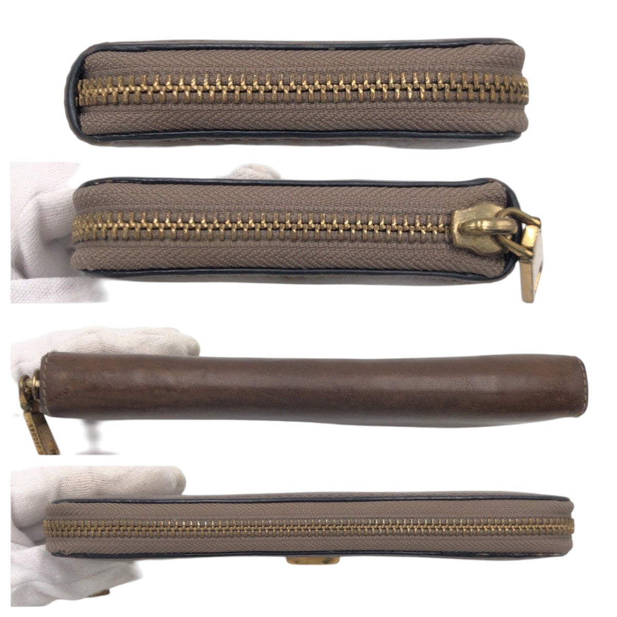 22465
MARC JACOBS マークジェイコブス ブラウン ゴールド金具 レザー 長財布 ロングウォレット レディース B1