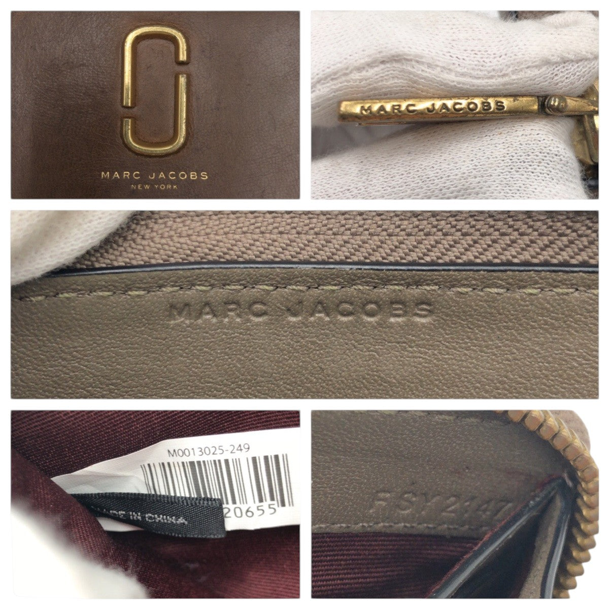 22465
MARC JACOBS マークジェイコブス ブラウン ゴールド金具 レザー 長財布 ロングウォレット レディース B1