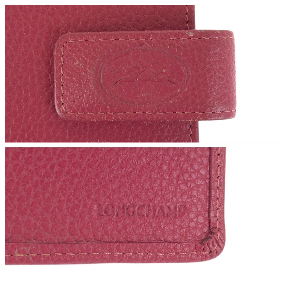 22466
Longchamp ロンシャン ピンク ゴールド金具 レザー 手帳カバー レディース AB1
