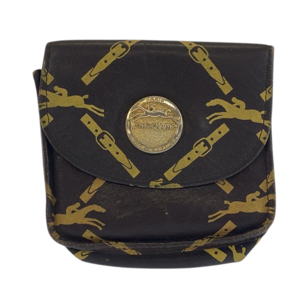 22467
Longchamp ロンシャン ブラウン ゴールド金具 レザー コインケース 小銭入れ レディース B1
