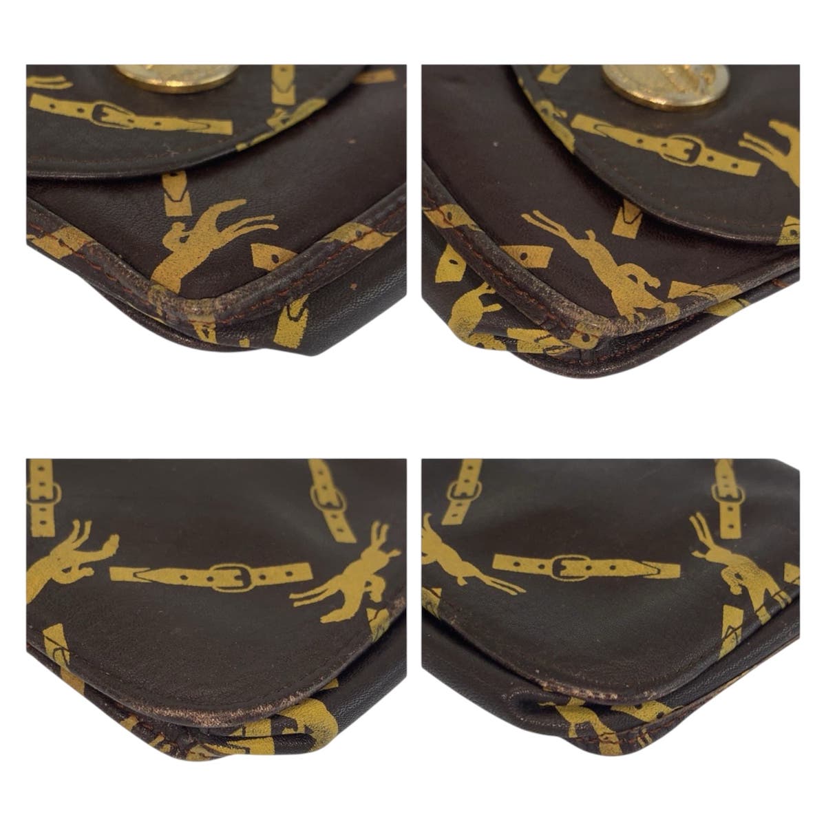 22467
Longchamp ロンシャン ブラウン ゴールド金具 レザー コインケース 小銭入れ レディース B1