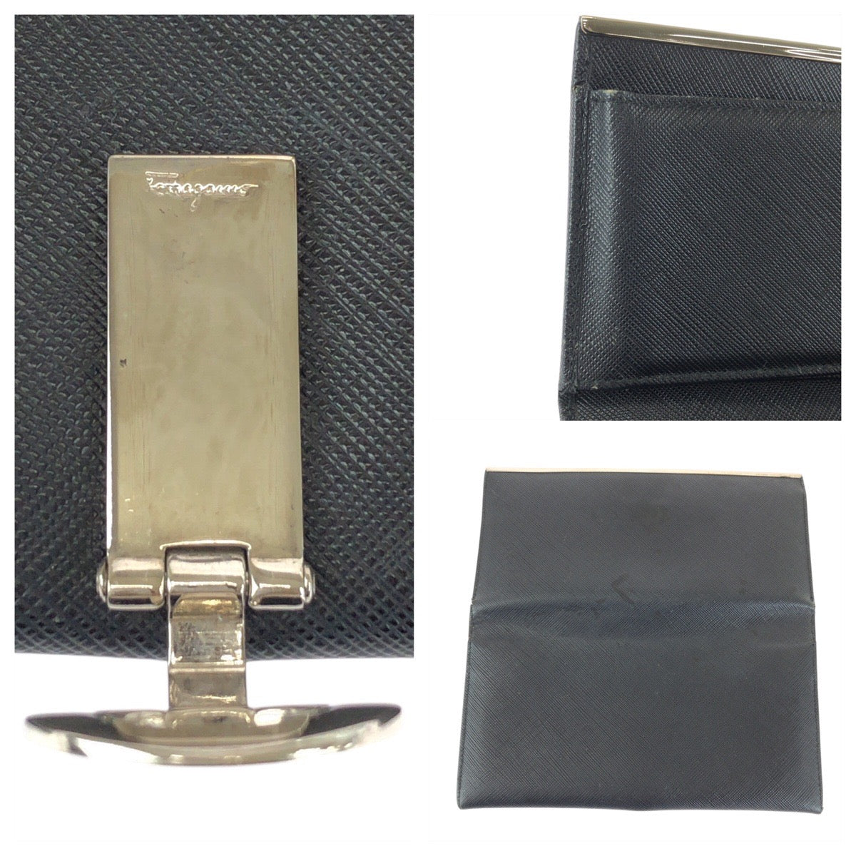 22469
Salvatore Ferragamo サルヴァトーレフェラガモ ガンチーニ ブラック 黒 シルバー金具 レザー 1K22-264433 長財布 ロングウォレット レディース AB5