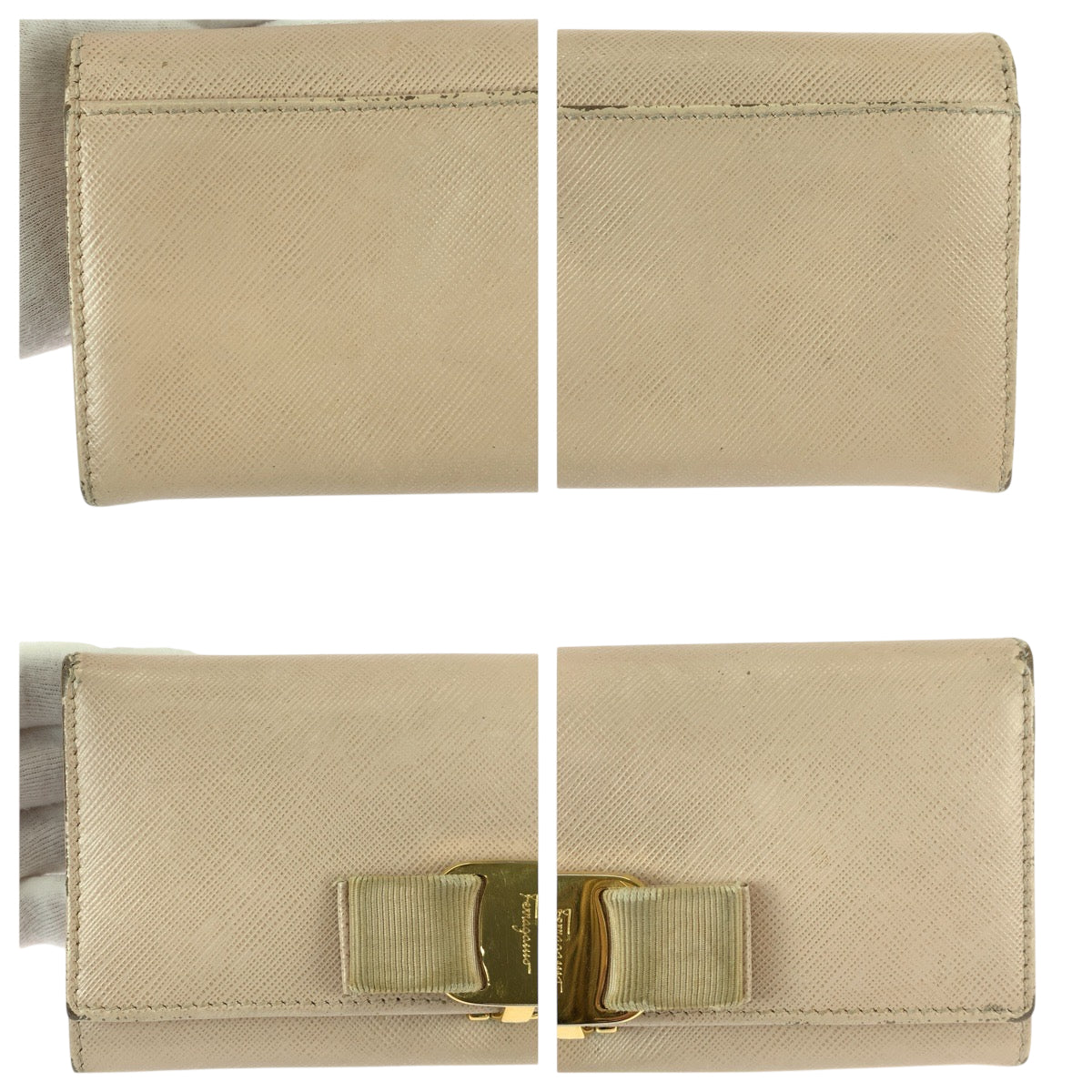 22470
Salvatore Ferragamo サルヴァトーレフェラガモ ヴァラリボン ベージュ ゴールド金具 レザー K I -22B559 長財布 ロングウォレット レディース AB2