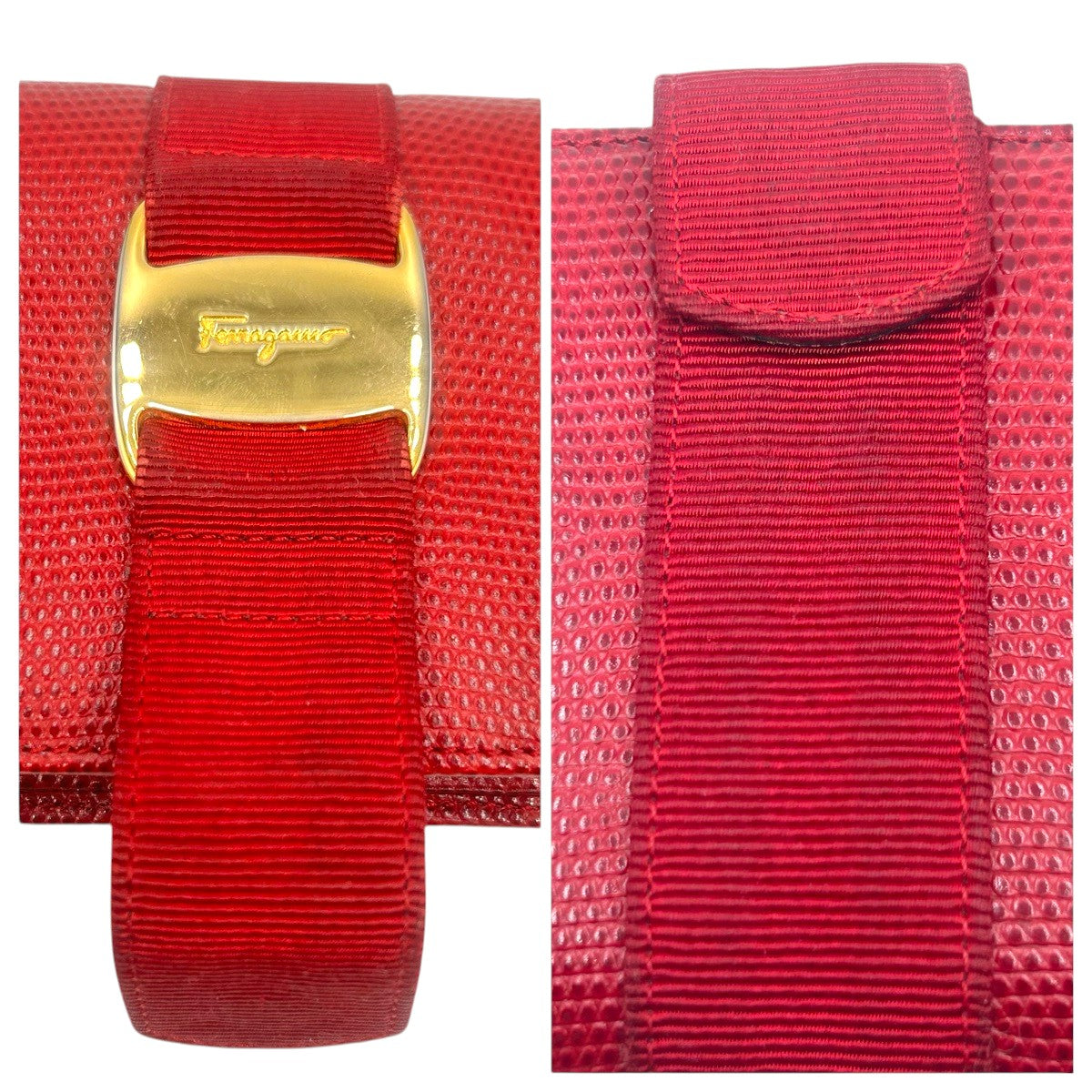 22471
Salvatore Ferragamo サルヴァトーレフェラガモ ヴァラ リボン レッド ゴールド金具 レザー 二つ折り財布 折財布 コンパクトウォレット レディース AB2