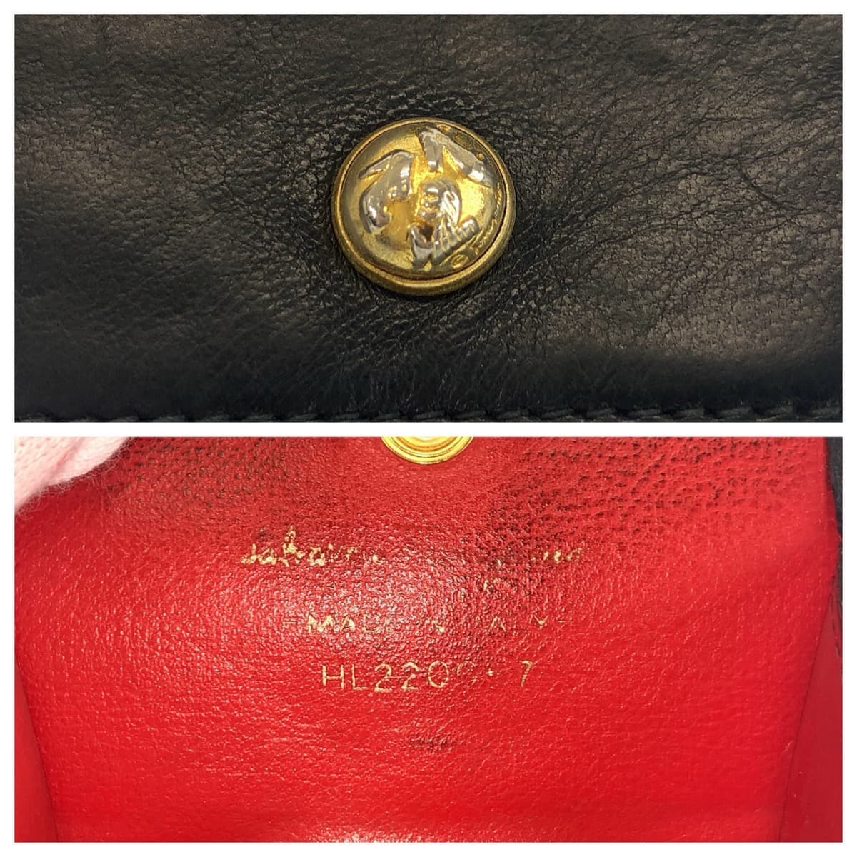 22472
Salvatore Ferragamo サルヴァトーレフェラガモ ブラック 黒 レッド レザー HL220057 コインケース 小銭入れ 男女兼用 レディース AB1