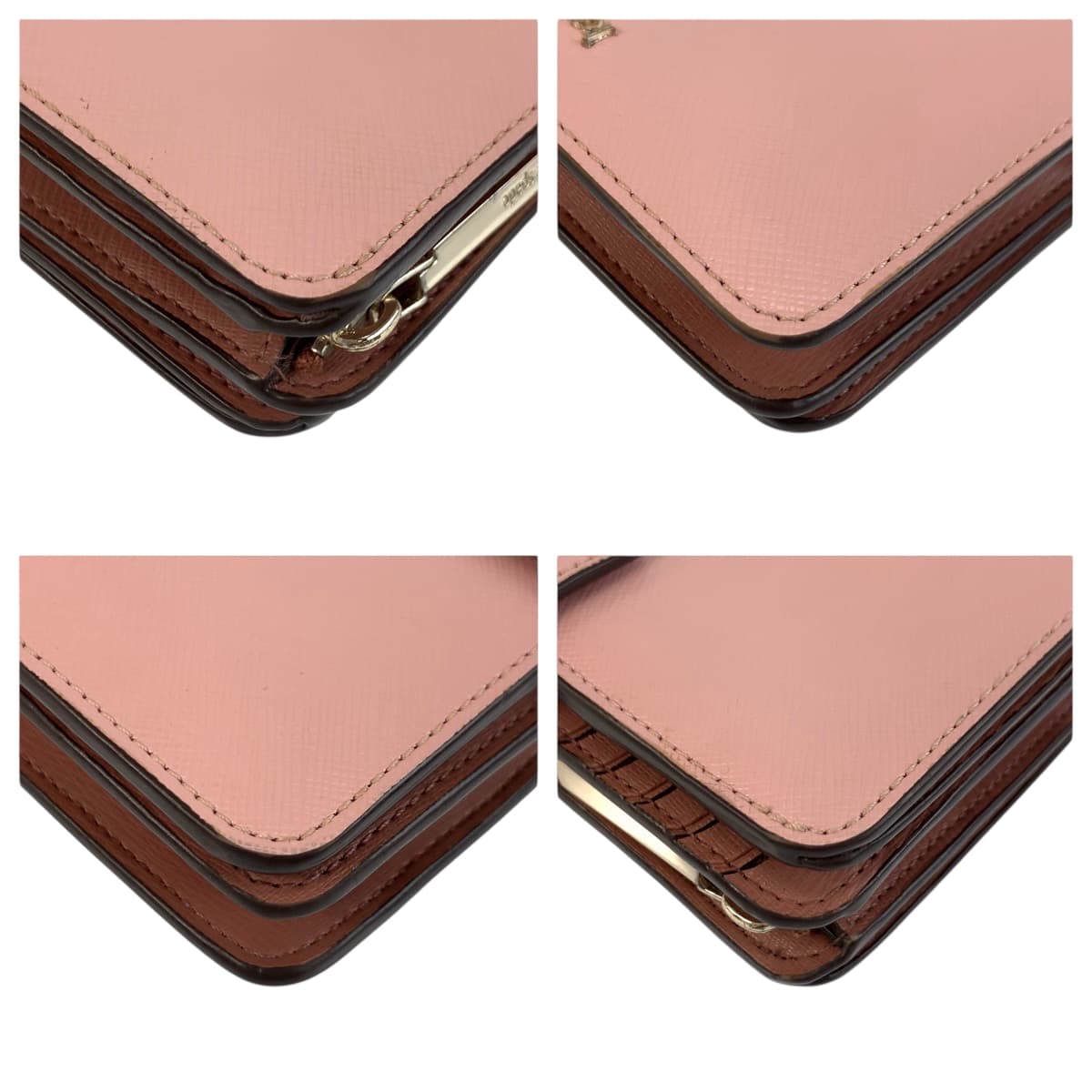 22473
Kate Spade ケイトスペード ピンク ゴールド金具 レザー 折り財布 コンパクトウォレット レディース ABP2