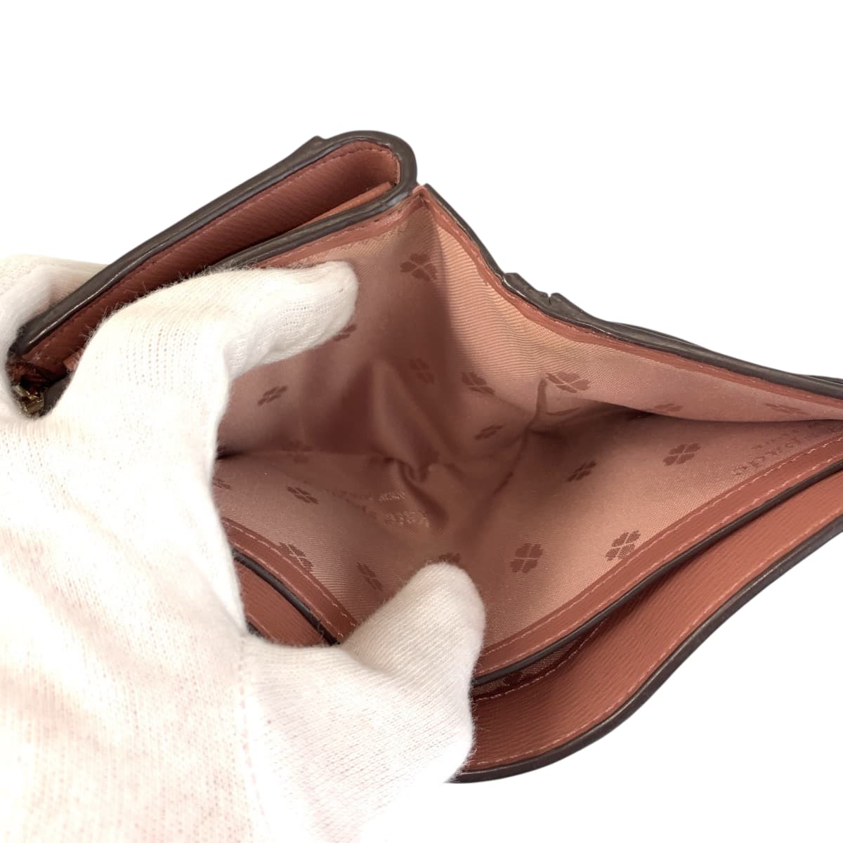 22473
Kate Spade ケイトスペード ピンク ゴールド金具 レザー 折り財布 コンパクトウォレット レディース ABP2