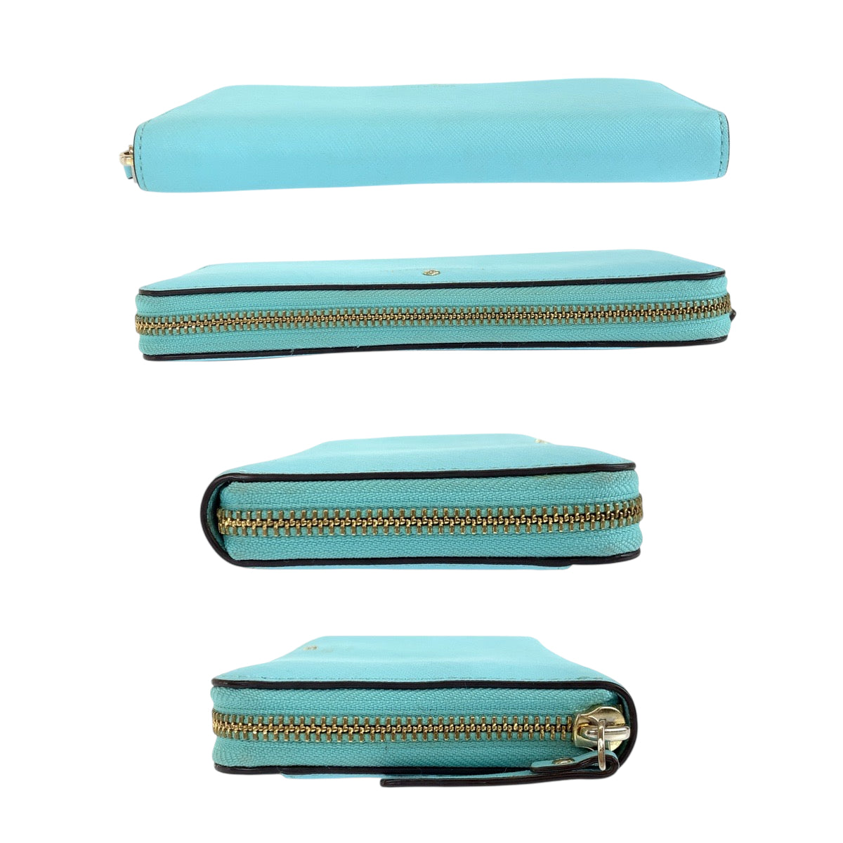 22474
Kate Spade Blue Light Blue Gold Hardware Leather pwru3898 Long Wallet Round Zipper Women's ABP3