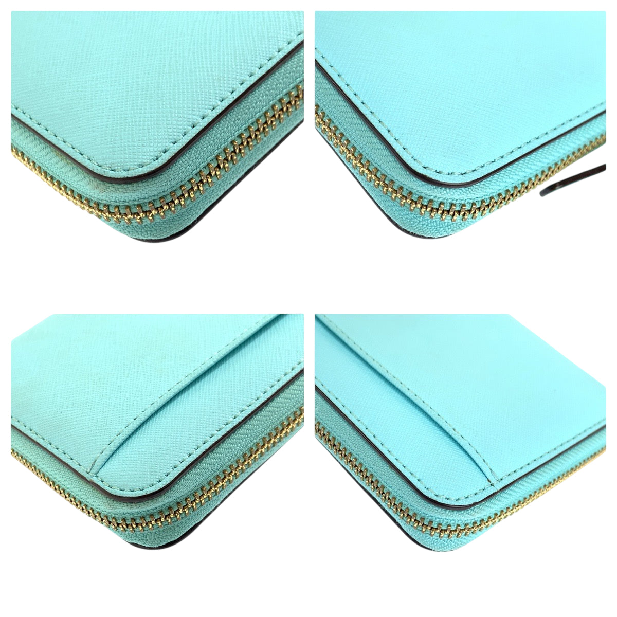 22474
Kate Spade Blue Light Blue Gold Hardware Leather pwru3898 Long Wallet Round Zipper Women's ABP3