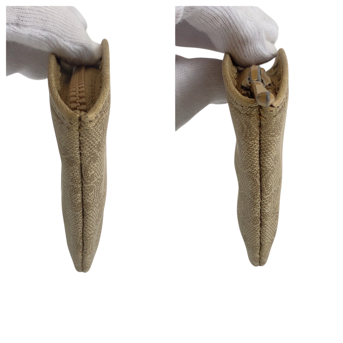 22476
CELINE セリーヌ ヴィンテージ マカダム ベージュ ブラウン PVC コインケース 小銭入れ レディース AB1