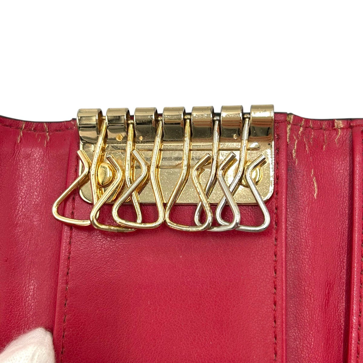 22477
Michael Kors マイケルコース レッド ゴールド金具 レザー キーケース レディース AB1