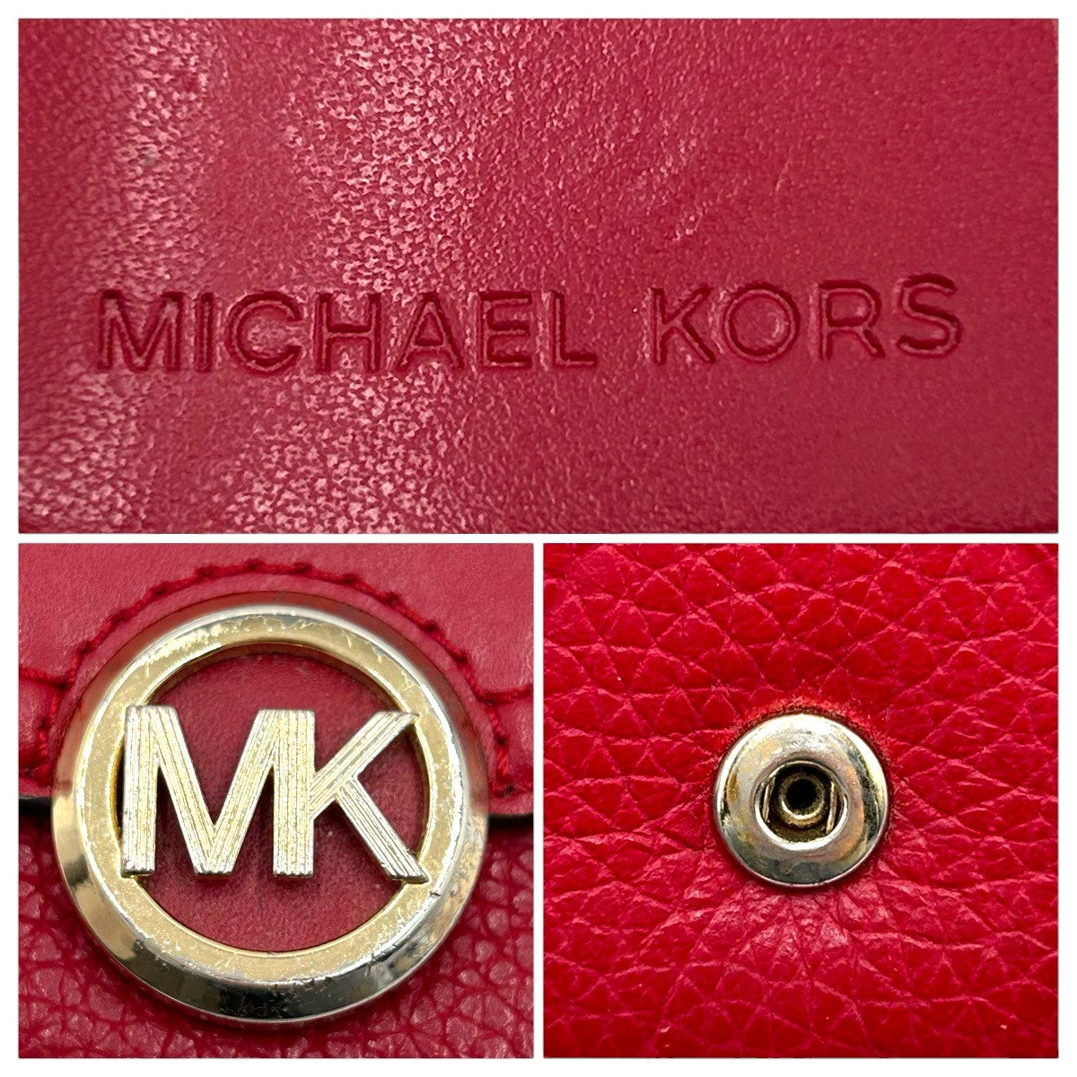 22477
Michael Kors マイケルコース レッド ゴールド金具 レザー キーケース レディース AB1