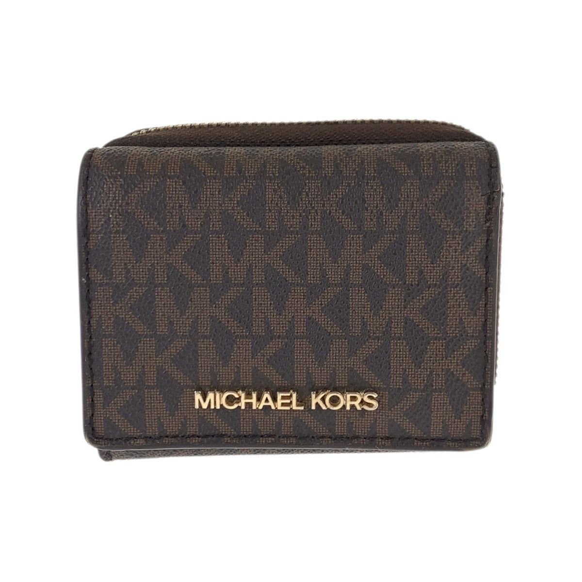 22478
Michael Kors マイケルコース ブラウン ゴールド金具 PVC 35H9GTVZ5B 折財布 コンパクトウォレット レディース B1