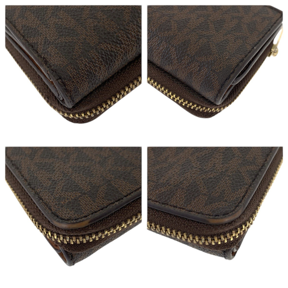 22478
Michael Kors マイケルコース ブラウン ゴールド金具 PVC 35H9GTVZ5B 折財布 コンパクトウォレット レディース B1