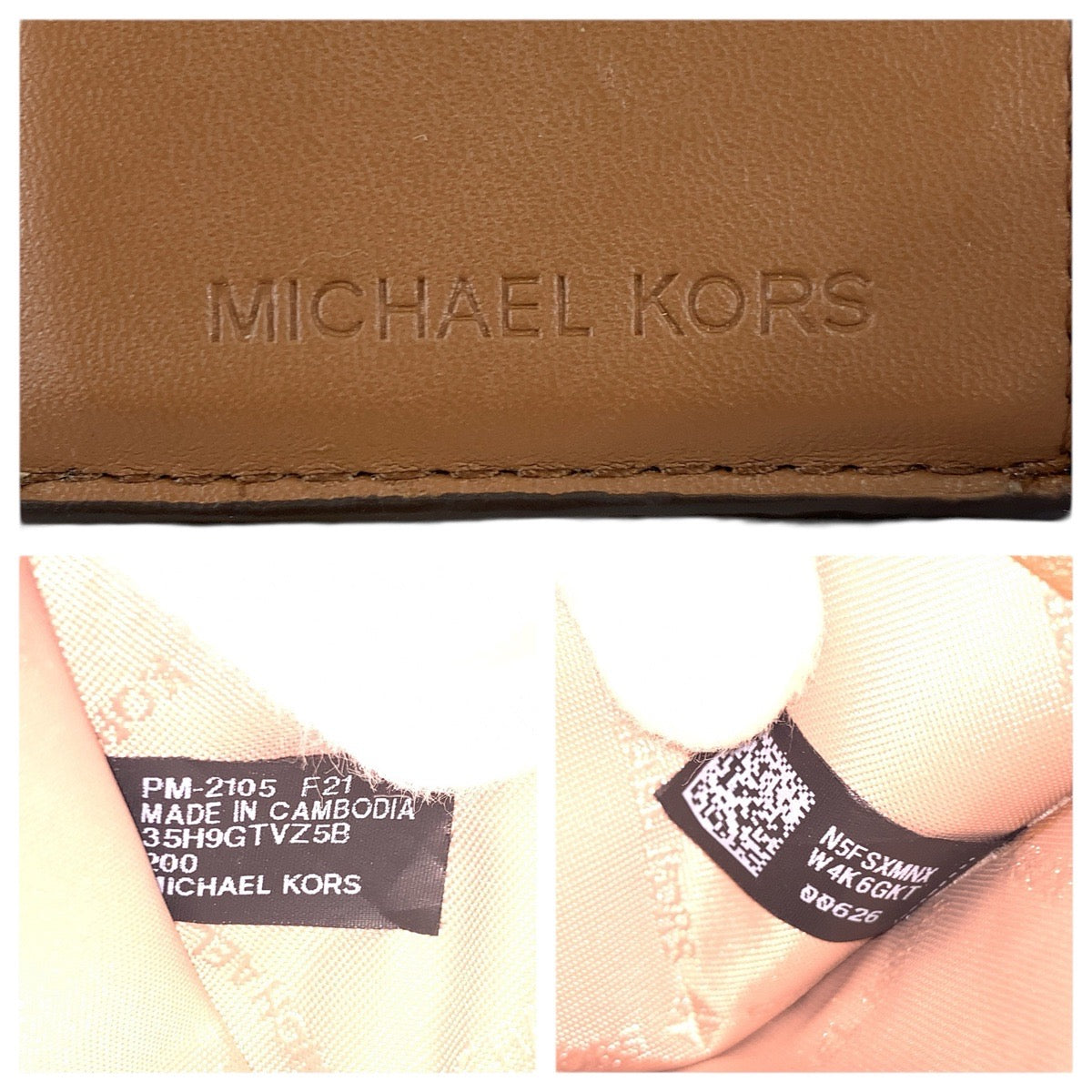 22478
Michael Kors マイケルコース ブラウン ゴールド金具 PVC 35H9GTVZ5B 折財布 コンパクトウォレット レディース B1