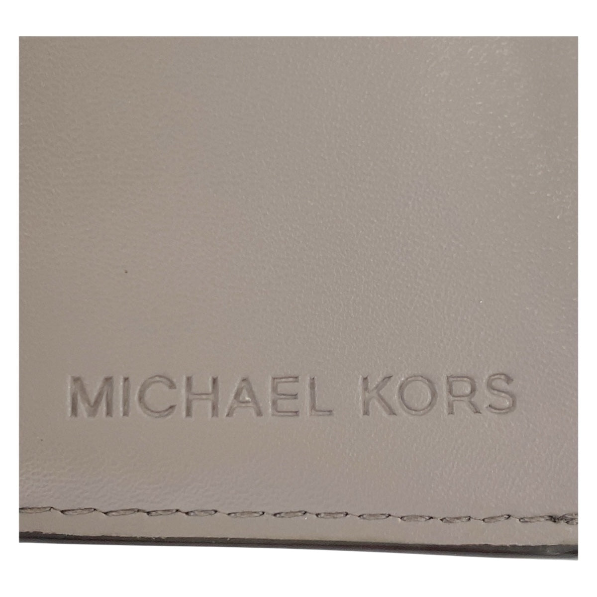 22479
Michael Kors マイケルコース グレー ホワイト ゴールド金具 レザー / PVC 折財布 コンパクトウォレット レディース AB3