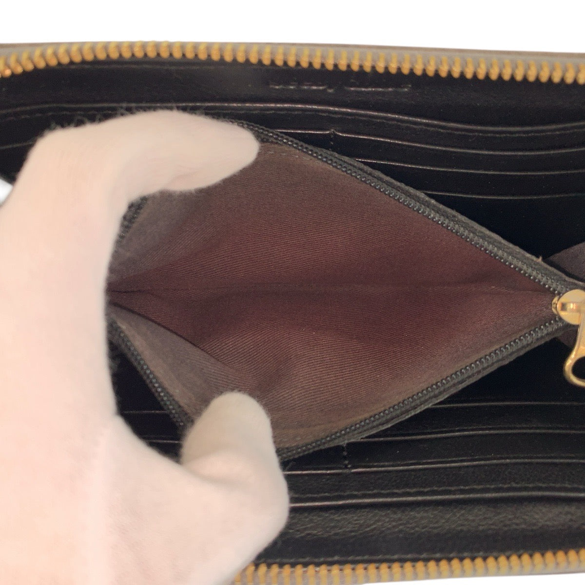 22481
SEE BY CHLOE シーバイクロエ グレー ゴールド金具 レザー 03 14 86 65 長財布 ロングウォレット レディース AB3