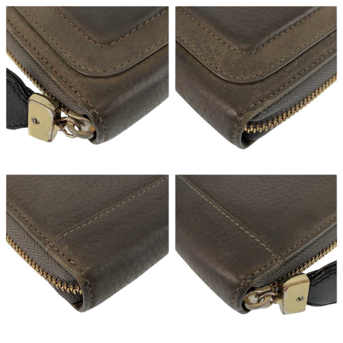 22481
SEE BY CHLOE シーバイクロエ グレー ゴールド金具 レザー 03 14 86 65 長財布 ロングウォレット レディース AB3