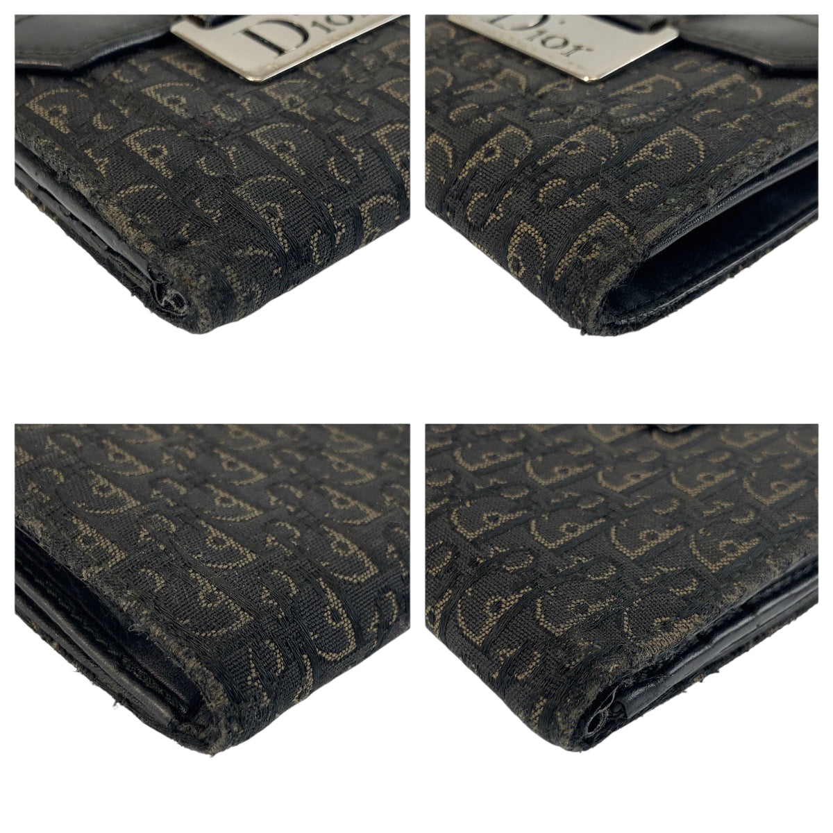 22482
Christian Dior クリスチャンディオール トロッター ブラック 黒 シルバー金具 キャンバス / レザー TR0072 折財布 コンパクトウォレット レディース AB7