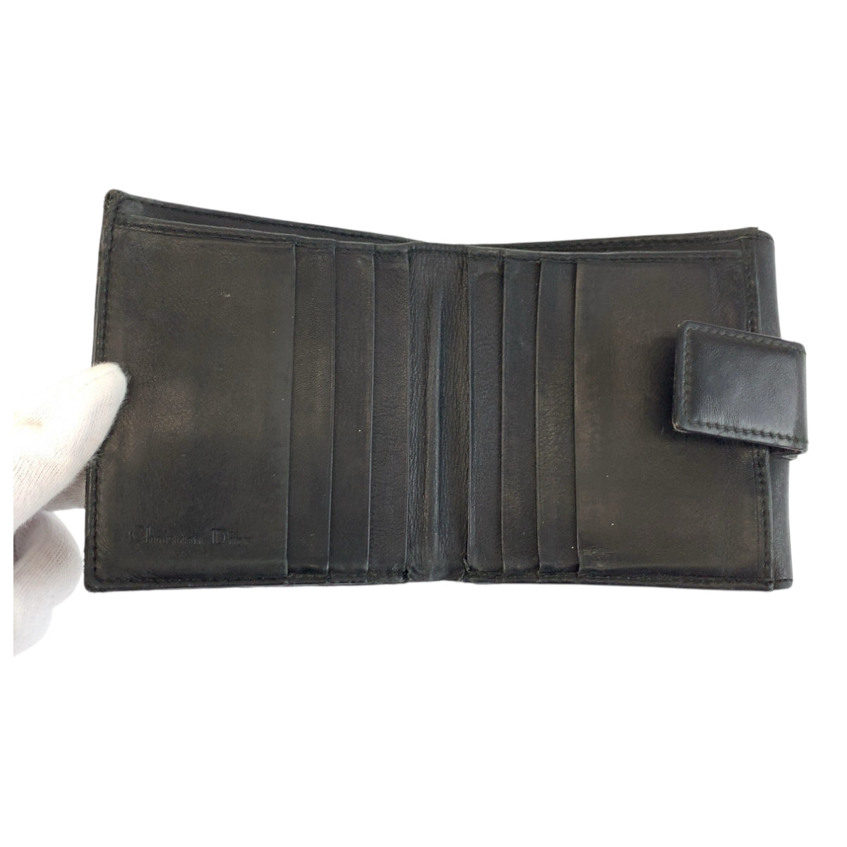 22482
Christian Dior クリスチャンディオール トロッター ブラック 黒 シルバー金具 キャンバス / レザー TR0072 折財布 コンパクトウォレット レディース AB7