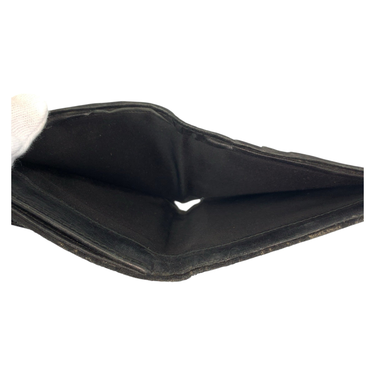 22482
Christian Dior クリスチャンディオール トロッター ブラック 黒 シルバー金具 キャンバス / レザー TR0072 折財布 コンパクトウォレット レディース AB7