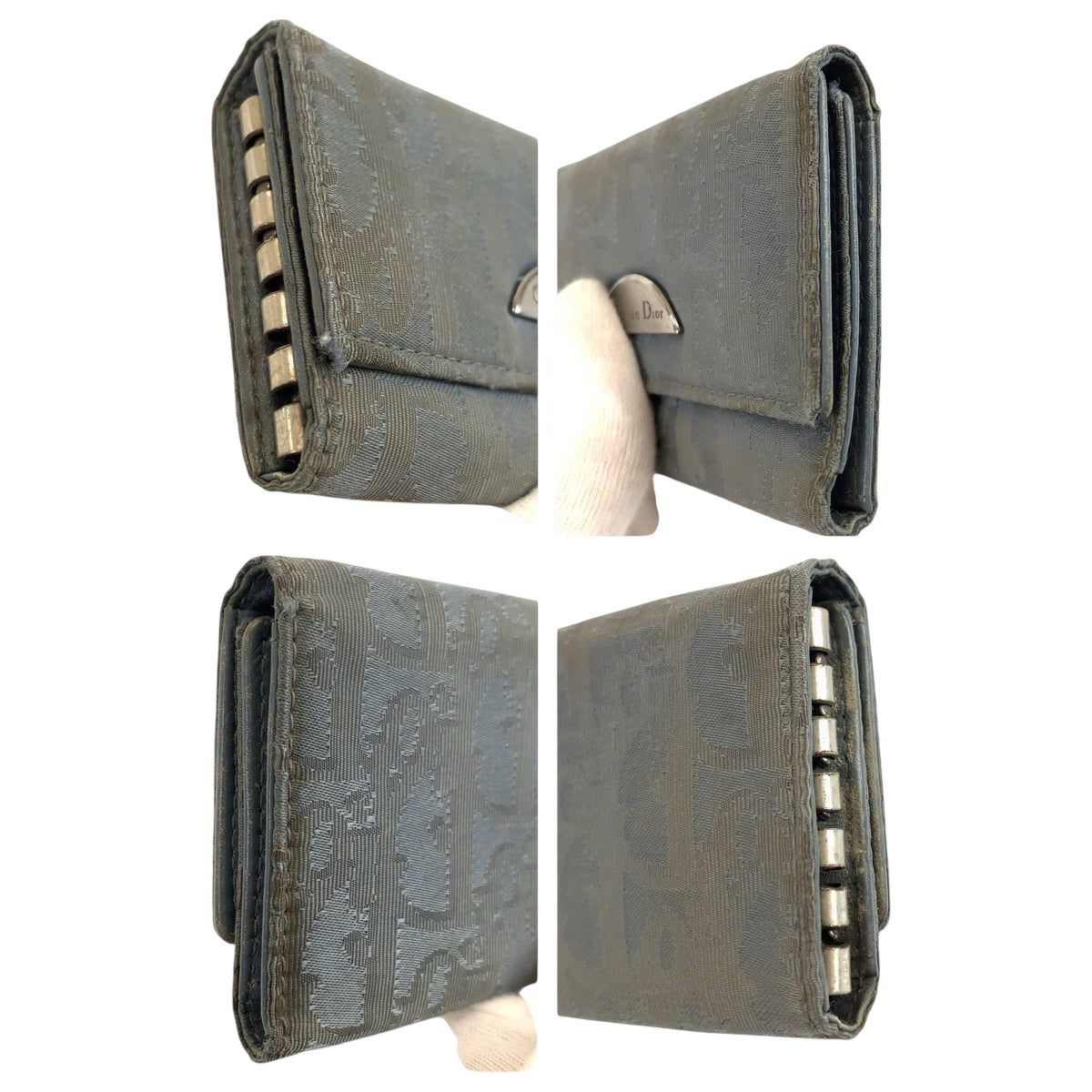22483
Christian Dior Vintage Trotter 5-Hook Key Case Blue Silver Hardware Canvas / Leather Unisex Ladies B1