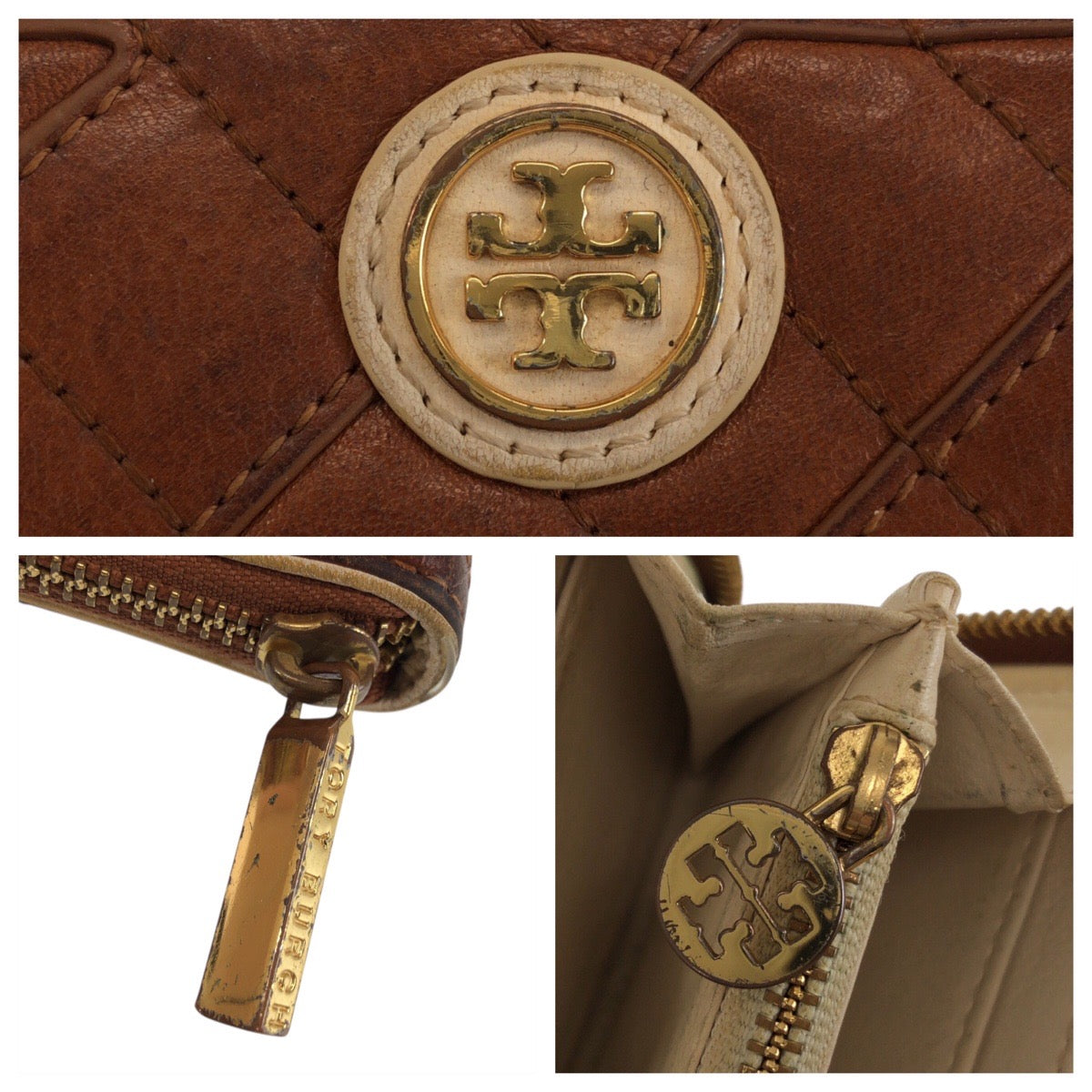 22485
Tory Burch トリーバーチ ブラウン 茶 ゴールド金具 レザー 長財布 ラウンドファスナー レディース B3