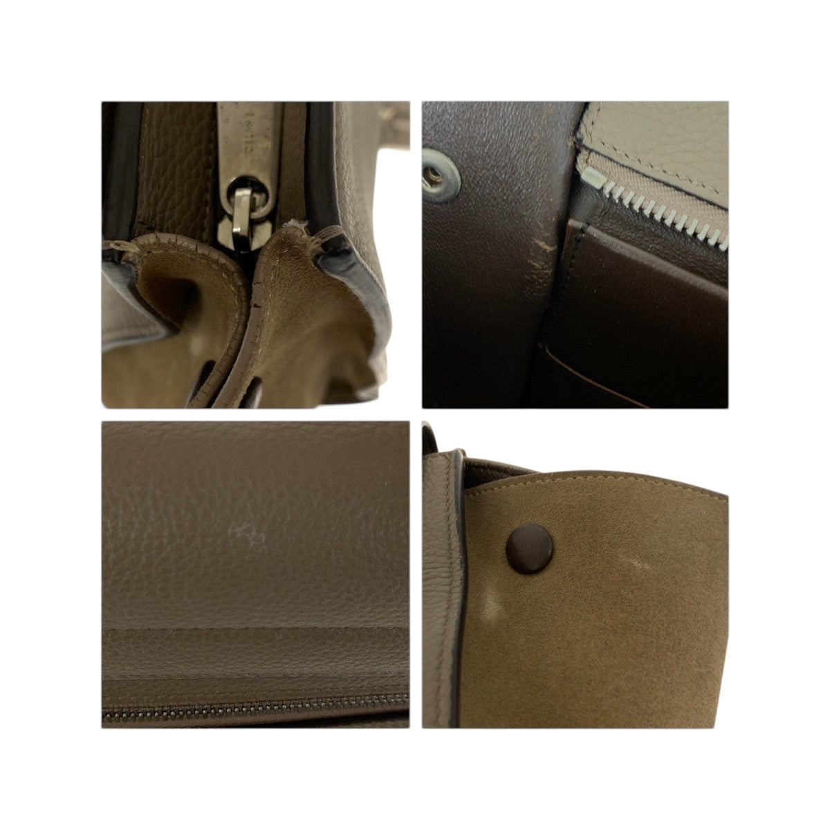 22486
CELINE セリーヌ トラペーズ グレージュ シルバー金具 レザー F CU 2125 ハンドバッグ ショルダーバッグ 2way レディース ABP50