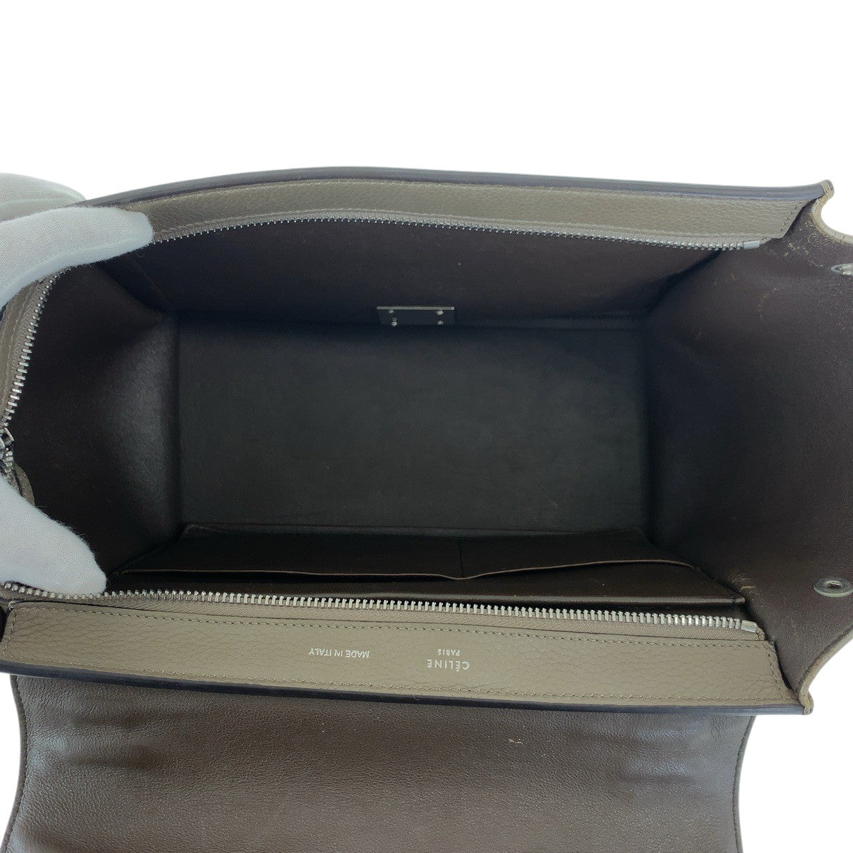 22486
CELINE セリーヌ トラペーズ グレージュ シルバー金具 レザー F CU 2125 ハンドバッグ ショルダーバッグ 2way レディース ABP50