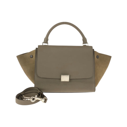 22486
CELINE セリーヌ トラペーズ グレージュ シルバー金具 レザー F CU 2125 ハンドバッグ ショルダーバッグ 2way レディース ABP50