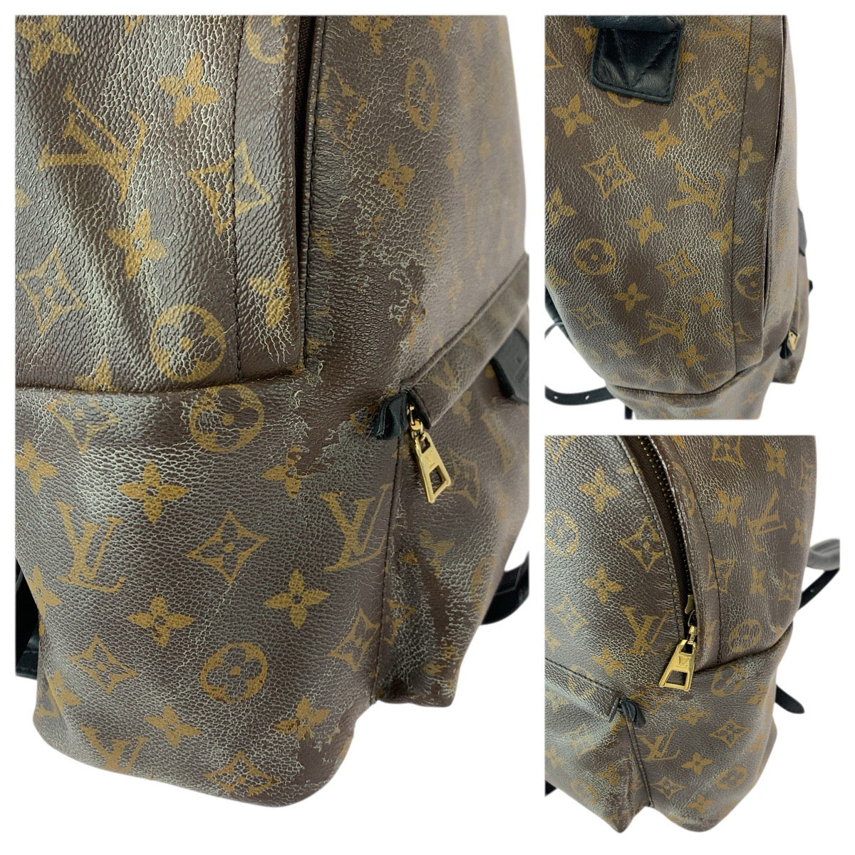 22487
LOUIS VUITTON ルイヴィトン モノグラム パームスプリングス MM ブラウン ブラック ゴールド金具 PVC / レザー M44874 リュック・デイパック バックパック レディース AB70