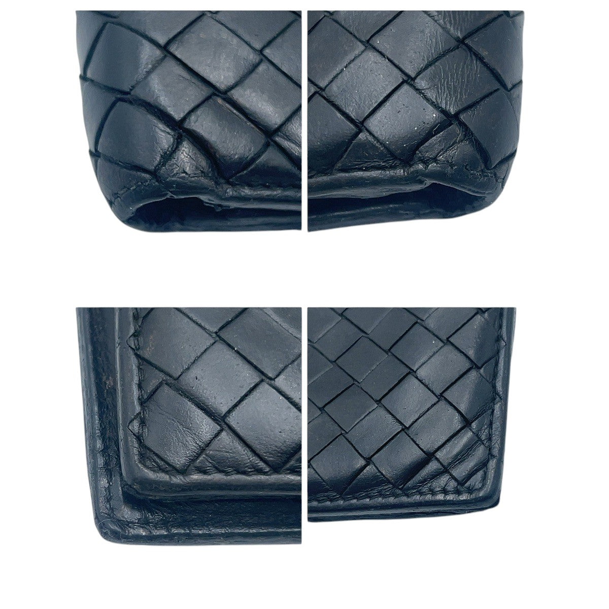 22489
BOTTEGAVENETA ボッテガヴェネタ イントレチャート ブラック 黒 レザー 193642 二つ折り財布 折財布 コンパクトウォレット メンズ AB2