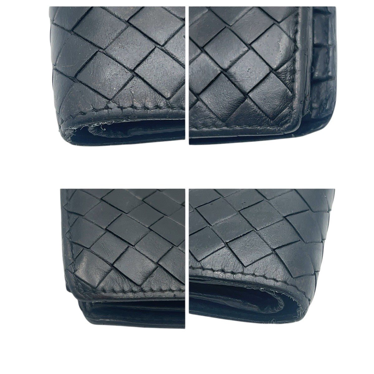 22489
BOTTEGAVENETA ボッテガヴェネタ イントレチャート ブラック 黒 レザー 193642 二つ折り財布 折財布 コンパクトウォレット メンズ AB2