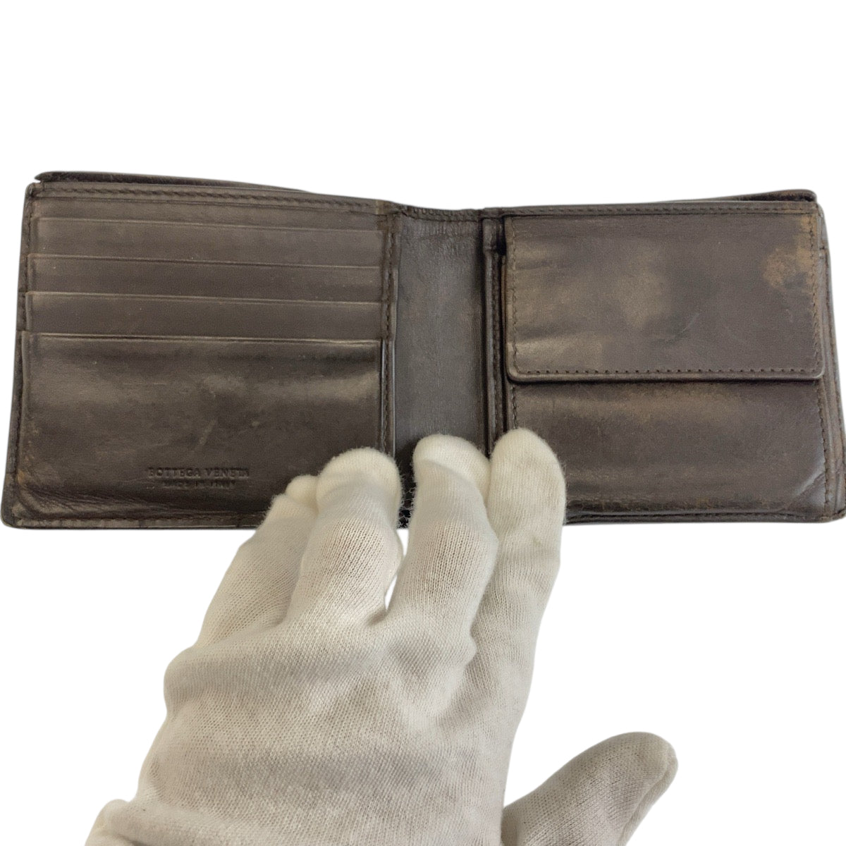 22490
BOTTEGAVENETA ボッテガヴェネタ イントレチャート ダークブラウン レザー 193642 折財布 コンパクトウォレット メンズ B2